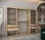 Großer 250 cm breiter Kleiderschrank mit 3 Türen | 10 Fächer | Farbe: Sonoma Eiche Abbildung