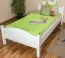 Bettrahmen für Kinder / Kinderbett 100 x 200 cm | Massivholz: Buche | Weiß Lackiert Abbildung