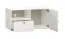 Stabiler TV-Unterschrank mit einer Tür Aenna 114, Farbe: Weiß / Grau, Griffe: Eiche, Maße: 51,5 x 101 x 46,5 cm, eine Schublade, zwei Fächer