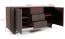 Kommode | 2 Drehtüren | Push-to-open Funktion | Farbe: Walnuss Lincoln | 3 Schubladen | 4 Fächer | 150 x 40 x 70 cm | Push-to-open | Lamellen Front | für Wohnzimmer