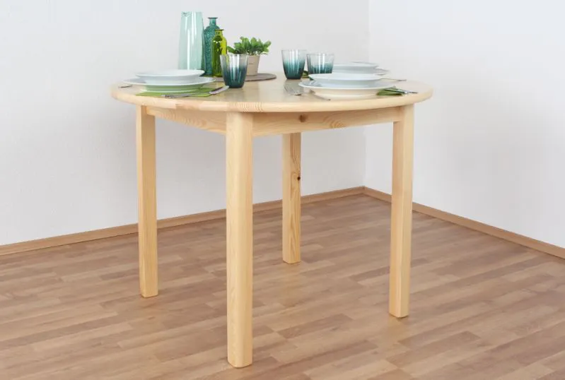 Tisch Kiefer massiv Vollholz natur 003 (rund) - Ø 100 cm