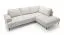 Großes Ecksofa Barlby 02 inkl. Ottomane Rechts, vier große Polster, Wohnlandschaft, Maße: 83 x 275 x 195 cm, Wellenfederung, Farbe: Beige, Cord Bezug