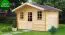 Holz-Gartenhaus 2,98 x 3,98 Meter (inkl. Dach) | Naturbelassen | Satteldach | 44 mm Blockbohlen-Haus Abbildung
