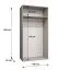 Kleiderschrank mit zwei Spiegeltüren | Farbe: Walnuss | 1 Meter breit | Griffe: Gold | eine Kleiderstange | ein Fach | Soft-Close-Funktion
