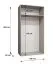 Drehtürenschrank / Kleiderschrank | 1 Meter breit | ABS-Kantenschutz | Griffe: Gold | Farbe: Weiß | Maße: 100 x 52 x 202 cm | für Schlafzimmer