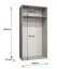 Drehtürenschrank / Kleiderschrank mit zwei Türen Korab 06, Farbe: Schwarz, 1 Meter breit, Griffe: Schwarz, eine Kleiderstange, Soft-Close-Funktion
