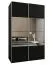 Kleiderschrank / Schiebetürenschrank | 245,5 x 160 x 64 cm | Soft-Close | 11 Fächer | 2 Kleiderstangen | Spiegel | 2 Schiebetüren | Farbe: Schwarz