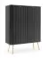 Schwarze Kommode Makreb 18 mit 6 Fächern, 129 x 103 x 39 cm, Soft Close System, Beine aus Metall in Gold, ABS, gefräßte Fronten, Wohnzimmer, Schlafzimmer