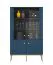 Vitrine Kumpula 02, Farbe: Dunkelblau - Abmessungen: 152 x 92 x 40 cm (H x B x T), mit 4 Türen und 4 Fächern