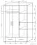 Kleiderschrank | 3 Drehtüren | 2 Schublade | 5 Fächer | mit Kleiderstange | 120 cm breit | Farbe: Sonoma Eiche Abbildung