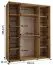Schwarzer Schiebetürenschrank mit Spiegeln Mina, modernes Design, schwarze Metallgriffe, Anti-Staubbürsten, viel Stauraum, robust, 235,2 x 200 x 60 cm