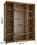 Schwarzer Schiebetürenschrank mit Spiegeln Mina, modernes Design, schwarze Metallgriffe, Anti-Staubbürsten, viel Stauraum, robust, 235,2 x 200 x 60 cm