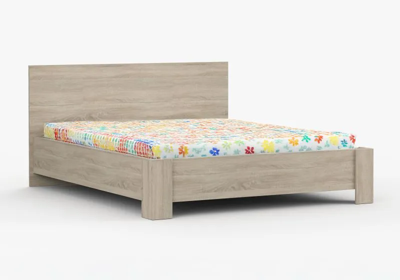 Doppelbett | Eiche | Liegefläche: 160 x 200 cm | inkl. Lattenrost | kratz- und feuchtigkeitsbeständige Platte | Einfarbig | Holzoptik | schlicht