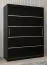 Schiebetürenschrank / Kleiderschrank Jan 03A, Farbe: Schwarz - Abmessungen: 200 x 150 x 62 cm ( H x B x T)