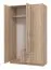 Dreitüriger Kleiderschrank mit einer Spiegeltür Kovin 04, 1,2 Meter breit, Farbe: Eiche Sonoma, zwei Schubladen, Maße: 205 x 120 x 52 cm, fünf Fächer