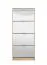 Schuhschrank mit vier Kipptüren Gradide 09, Farbe: Eiche Sonoma, Spiegel-Front, acht Fächer, ABS-Kanten, Maße: 155,5 x 67 x 28 cm, für den Vorraum