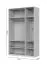 Drehtürenschrank mit einer Spiegeltür Neiafu 05, Soft-Close-System, Farbe: Kaschmir, zwei Kleiderstangen, sechs Einlegeböden, Maße: 224 x 137 x 56 cm