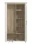 Garderobe mit drei Haken Zemun 11, Spiegel, sechs Fächer, Farbe: Eiche Grau / Eiche Weiß, ABS-Kantenschutz, Maße: 195 x 114 x 36,5 cm, für Vorraum