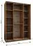 Kleiderschrank / Schiebetürenschrank | 2 Kleiderstangen | 245,5 x 180 x 64 cm | Farbe: Schwarz | 2 Schiebetüren | Spiegel | Soft-Close | 11 Fächer