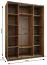 Kleiderschrank / Schiebetürenschrank | Farbe: Schwarz | 245,5 x 160 x 64 cm | 2 Schiebetüren | 11 Fächer | Soft-Close | Spiegel | 2 Kleiderstangen