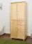 Kleiderschrank Kiefer Vollholz massiv natur 009 - Abmessung 190 x 80 x 60 cm (H x B x T)