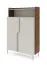 Kommode | Farbe: Kaschmir / Alba-Walnuss | 2 Drehtüren | 3 Fächer | 103 x 42 x 160 cm | Highboard | Metallfüße | Push-to-open Funktion