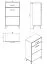 Garderobe Komplett - Set A Molia, 5-teilig, Farbe: Weiß / Weiß Hochglanz, ABS-Kanten, ein Garderobenschrank, eine Kommode, ein Spiegel, ein Schuhschrank mit Sitzkissen und Garderobe mit fünf Haken