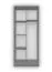 Kleiderschrank / Drehtürenschrank | Weiß / Sonoma Eiche | Smolikas 51 | 2 Türen | Kleiderstange | 192 x 50 x 80 cm | blaue Holzgriffe | 5 Fächer