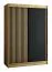 Schiebetürenschrank / Kleiderschrank Borgis 03A, Farbe: Eiche Artisan / Schwarz matt - Abmessungen: 200 x 150 x 62 cm (H x B x T)