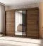 Schiebetürenschrank | 10 Fächer | Farbe: Walnuss Warmia | 2 Kleiderstangen | hochwertig Verarbeitet | Kleiderschrank | 250 x 62 x 200 cm | dekorative Spiegeltür