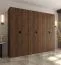 Drehtürenschrank / Kleiderschrank | Farbe: Walnuss Warmia | 12 Drehtüren | 9 Fächer | 3 Kleiderstangen | 240 x 52 x 203 cm | hochwertig Verarbeitet | grifflose Türen | Soft-Close Funktion