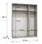 Kleiderschrank mit einer Spiegeltür | Farbe: Walnuss | Soft-Close-Funktion | zwei Kleiderstangen | 1,5 Meter breit | Griffe: Silber | Drehtürenschrank