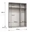 Drehtürenschrank / Kleiderschrank | Farbe: Schwarz | 3-Türig | Griffe: Schwarz | 2 Fächer | 2 Kleiderstangen | Maße: 150 x 52 x 202 cm | Soft-Close-Funktion
