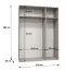 Kleiderschrank mit Soft-Close-Funktion Eiger 132, Farbe: Kaschmir, zwei Fächer, 1,5 Meter breit, zwei Kleiderstangen, Griffe: Gold, drei Spiegeltüren
