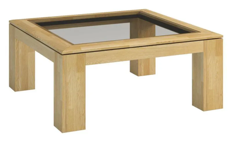 Wohnzimmertisch Eiche massiv Farbe: Natur 48x90x90 cm Abbildung
