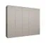 Kleiderschrank / Drehtürenschrank Korab 44, Farbe: Kaschmir, Griffe: Gold, drei Fächer, 2,5 Meter breit, drei Kleiderstangen, Soft-Close-Funktion, fünf Türen