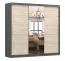 2,3 Meter breiter Schiebetürenschrank / Kleiderschrank mit Spiegel Eiche / Grau | Gorski 76 | 218 x 233 x 61 cm | 3 Türen | 12 Fächer | Zweifarbig