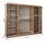 Kleiderschrank Aletschhorn 22, 2,5 Meter breit, Farbe: Weiß, zwei Spiegeltüren, Aluminiumschienen, 10 Fächer, Schiebetürenschrank, zwei Kleiderstangen
