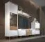 Vitrine Tuanai 02, Farbe: Eiche / Weiß Hochglanz - 195 x 64 x 40 cm (H x B x T)
