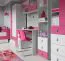 Kinderzimmer - Schrank "Felipe" 06, Rosa / Weiß - Abmessungen: 190 x 45 x 40 cm (H x B x T)