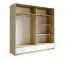 Schiebetürenschrank / Kleiderschrank Ornos 03, Farbe: Eiche / Weiß - Abmessungen: 212 x 220 x 64 cm (H x B x T)