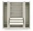 Kleiderschrank | Farbe: Kaschmir | inkl. 3 Schubladen | 4-türig | 200 x 61 x 210 cm | Edegem 01 | 3 Kleiderstangen | 7 Fächer | ABS-Kanten