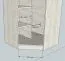 Drehtürenschrank / Eckkleiderschrank Muros 06, Farbe: Eiche Weiß - 222 x 87 x 50 cm (H x B x T)
