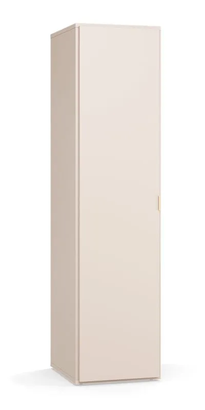 Kleiderschrank / Drehtürenschrank | eine Kleiderstange | Farbe: Beige | inkl. LED-Beleuchtung mit Bewegungssensor | Maße: 92,5 x 57 x 185 cm | Soft-Close