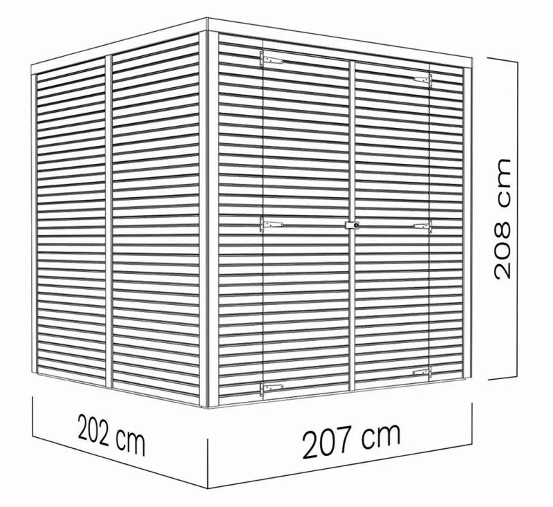 Holz-Gartenhütte 2,11 x 2,07 Meter (inkl. Dach) | Natur | Flachdach Abbildung