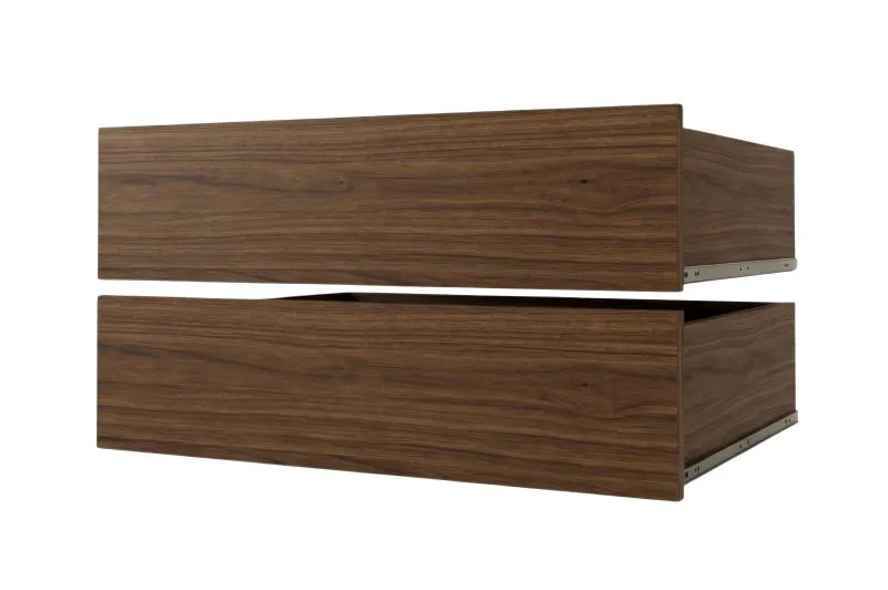Schubladen für Kleiderschrank, 2er Set, Farbe: Walnuss - für Schränke mit der Breite 250 cm
