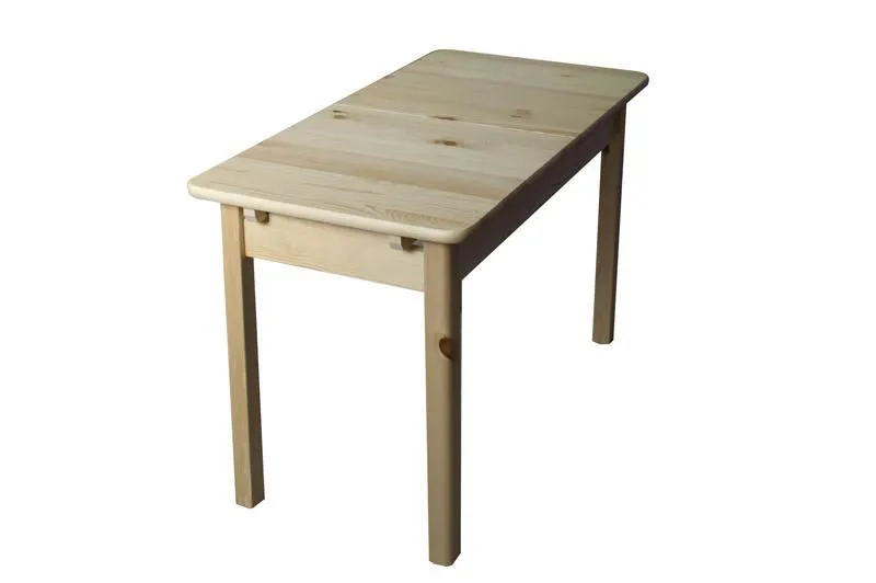 Tisch 120x80 cm Kiefer massiv, Ausziehbar auf 170, Farbe: Natur Abbildung