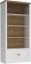 Bücherregal Segnas 12, Farbe: Kiefer Weiß / Eiche Braun - 198 x 90 x 43 cm (H x B x T)