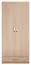 Schmaler Kleiderschrank | 2 Drehtüren | 1 Schublade | 6 Fächer | mit Kleiderstange | 80 cm breit | Farbe: Sonoma Eiche Abbildung