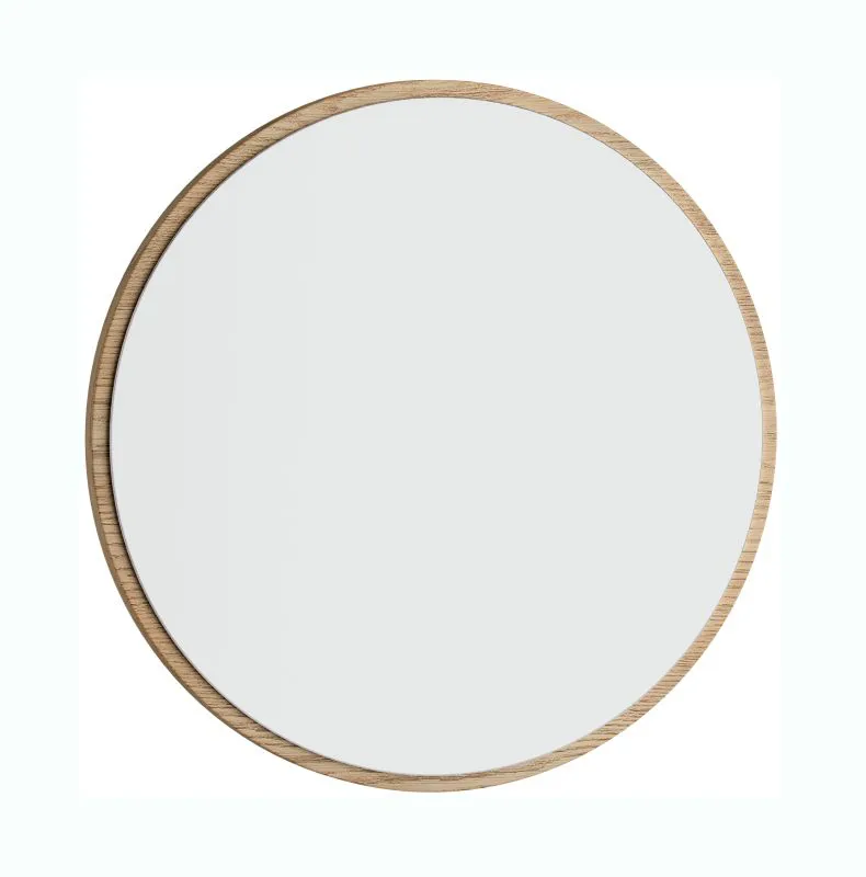 Spiegel | Rund | Farbe: Eiche | 42 x 8 x 42 cm | für Schreibtisch 20